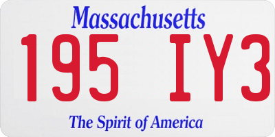 MA license plate 195IY3