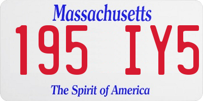 MA license plate 195IY5