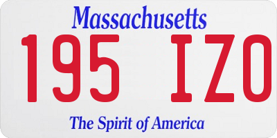 MA license plate 195IZ0