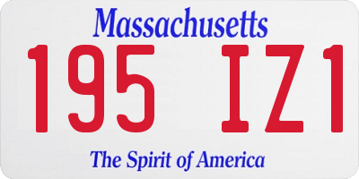 MA license plate 195IZ1