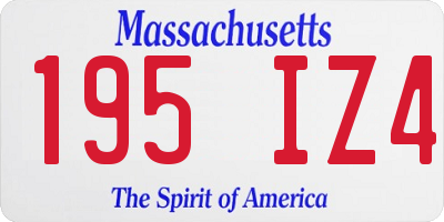 MA license plate 195IZ4