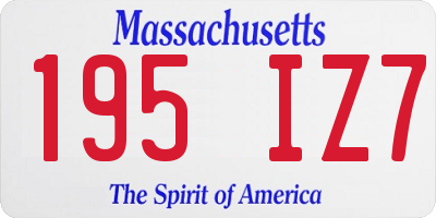MA license plate 195IZ7