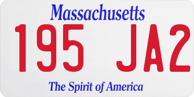 MA license plate 195JA2