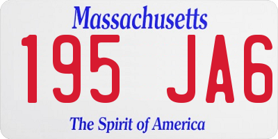 MA license plate 195JA6