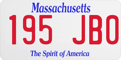 MA license plate 195JB0