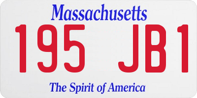 MA license plate 195JB1