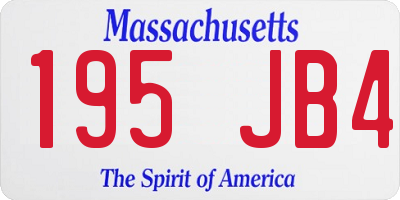 MA license plate 195JB4