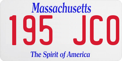 MA license plate 195JC0