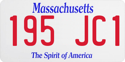 MA license plate 195JC1