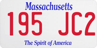 MA license plate 195JC2