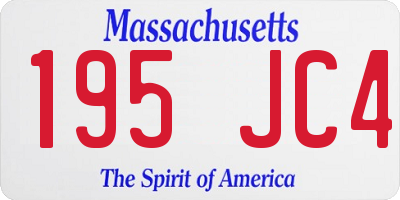 MA license plate 195JC4