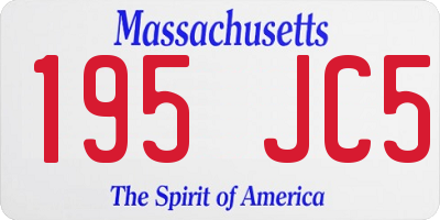 MA license plate 195JC5