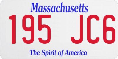 MA license plate 195JC6