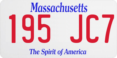 MA license plate 195JC7