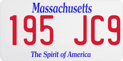 MA license plate 195JC9