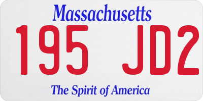 MA license plate 195JD2