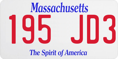 MA license plate 195JD3