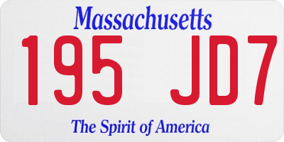MA license plate 195JD7