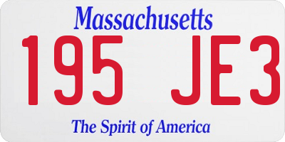MA license plate 195JE3