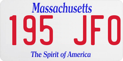 MA license plate 195JF0