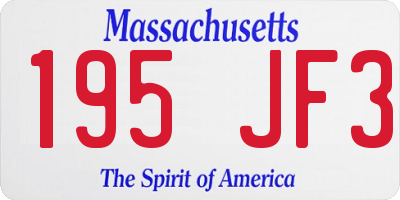 MA license plate 195JF3