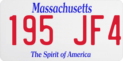 MA license plate 195JF4