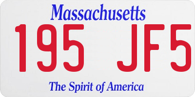 MA license plate 195JF5