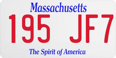 MA license plate 195JF7
