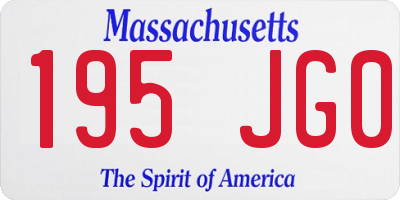 MA license plate 195JG0