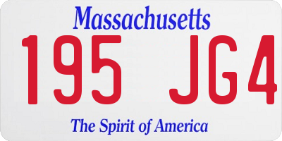 MA license plate 195JG4