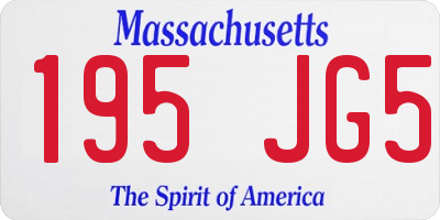 MA license plate 195JG5