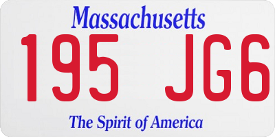 MA license plate 195JG6