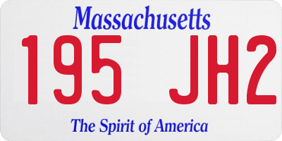 MA license plate 195JH2