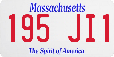 MA license plate 195JI1