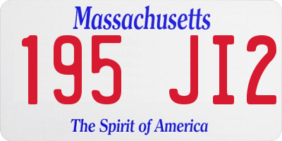 MA license plate 195JI2