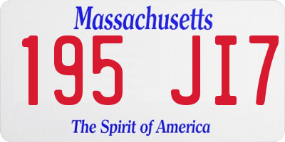MA license plate 195JI7