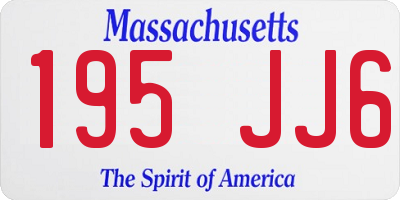 MA license plate 195JJ6