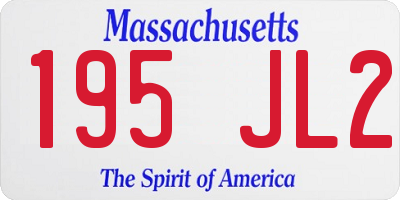 MA license plate 195JL2