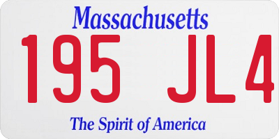 MA license plate 195JL4