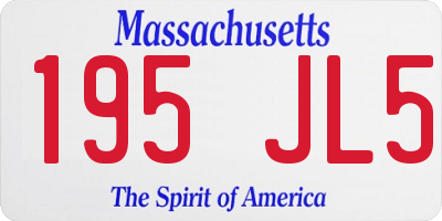 MA license plate 195JL5
