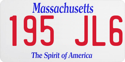 MA license plate 195JL6