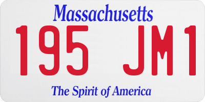 MA license plate 195JM1