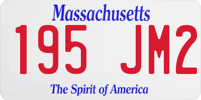 MA license plate 195JM2