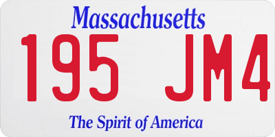 MA license plate 195JM4