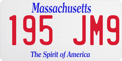 MA license plate 195JM9