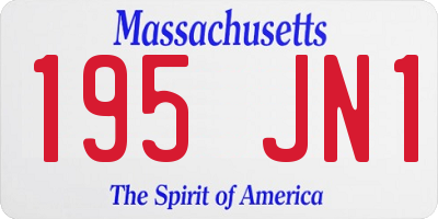 MA license plate 195JN1