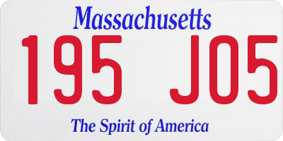 MA license plate 195JO5
