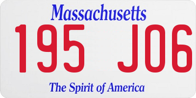 MA license plate 195JO6