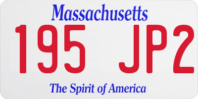 MA license plate 195JP2