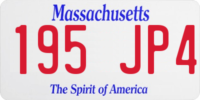 MA license plate 195JP4